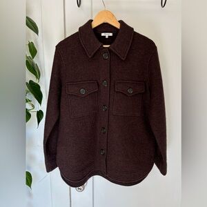 Madewell Boiled Wool Shirt-Jacket in Heather Espresso